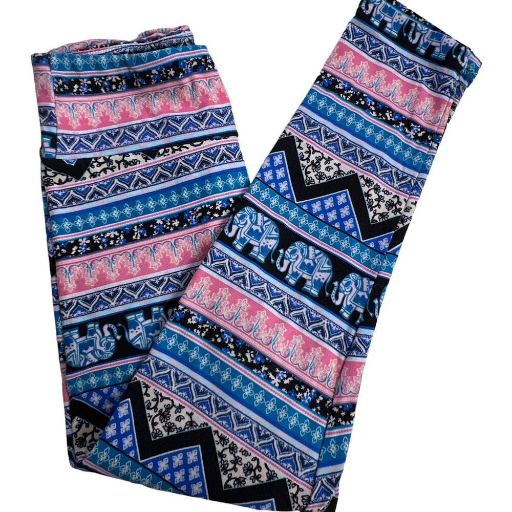 No Boundaries BoHo Mixed Print Elephant Mandala Juniors Pink Blue Black White Sm